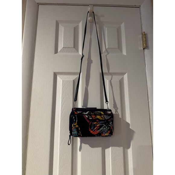 Vera Bradley RFID all in one Crossbody butterfly flutter Zip Snap Adjustable - Picture 2 of 10